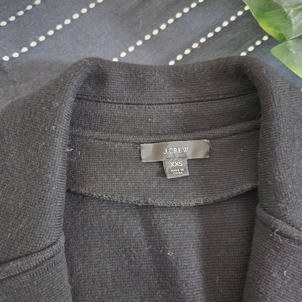 J.Crew J.Crew Sophie Open Front Sweater Blazer Merino Wool Black Size XXS